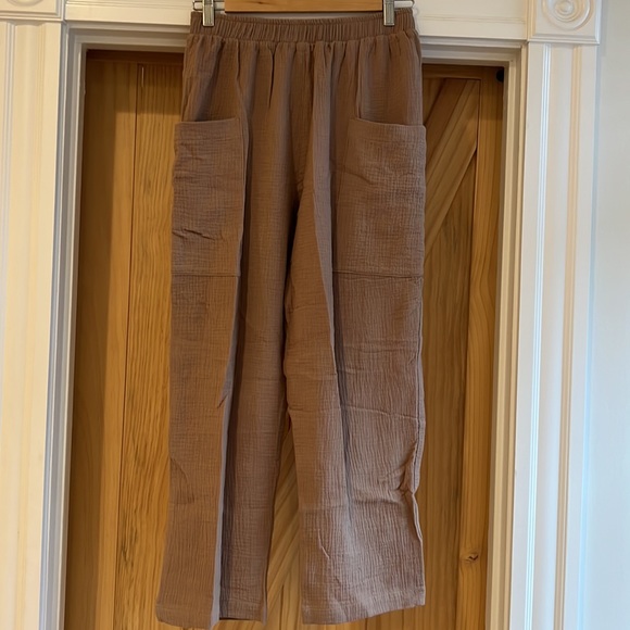 NWOT Rachel Pally Gauze Oversized Yara Shirt & Rami Pant SET, Tobacco - Picture 9 of 14